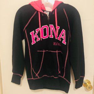 Kona Hawaii Sweatshirt EUC Size S With Embossed Kona Bright Barbie Pink